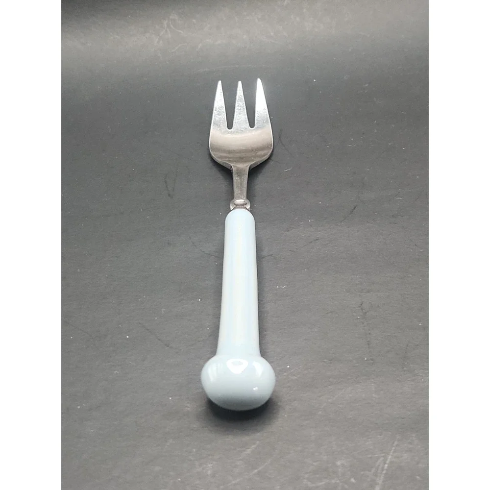 Rare‎ Blue Handled VTG Denby Regency Castile Salad/Dessert Fork Made In Egland